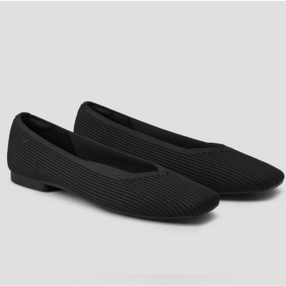 Vivaia Margot 2.0 Square Toe V Cut Flats Black EU 39 Womens Size 8 Office Career - Picture 13 of 13